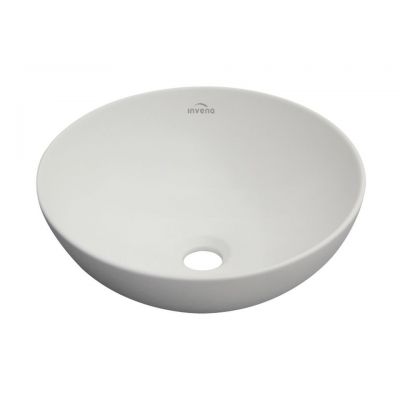 Invena Dokos umywalka 40x40 cm okrągła biała CE-19-001
