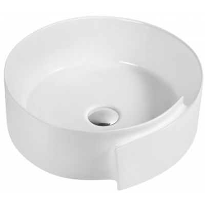 Invena Hora umywalka 43 cm nablatowa okrągła biała CE-23-001