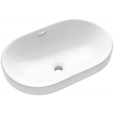 Invena Nike umywalka 60x40 cm wpuszczana owalna biała CE-28-060