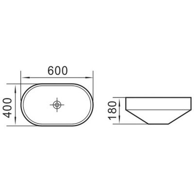 Invena Nike umywalka 60x40 cm wpuszczana owalna biała CE-28-060