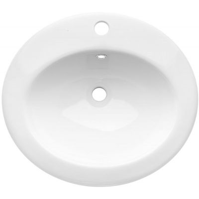Invena Ajtra umywalka 49,5x45,5 cm wpuszczana owalna biała CE-29-001