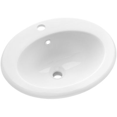 Invena Ajtra umywalka 49,5x45,5 cm wpuszczana owalna biała CE-29-001