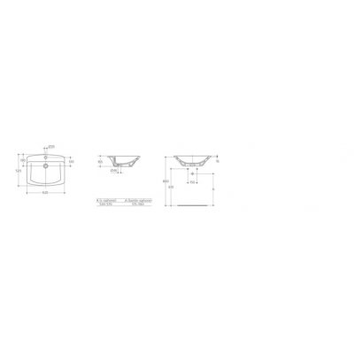 Umywalka wpuszczana w blat 62 cm Ideal Standard Cantica T 0843 01