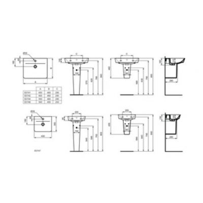 Ideal Standard Connect Air umywalka 60x46 cm prostokątna ścienna biała E074201