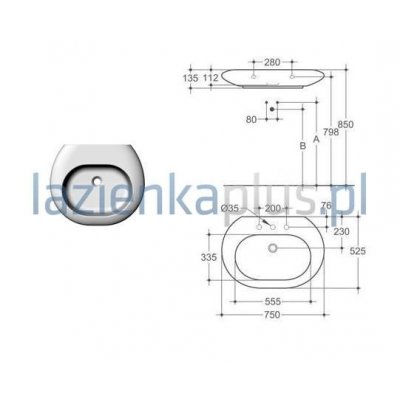 Umywalka nablatowa 45 cm Ideal Standard SimplyU Natural T 0141 01