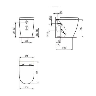 Ideal Standard i.Life O miska WC stojąca ze spłukiwaniem wirowym biały połysk T568901