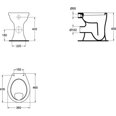 Ideal Standard Eurovit miska WC stojąca z wysoką półką V311401