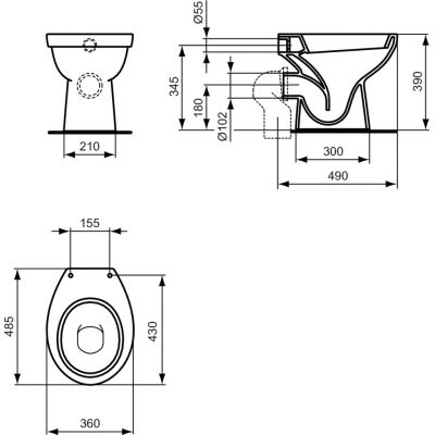 Ideal Standard Ecco/Eurovit miska stojąca WC V312201
