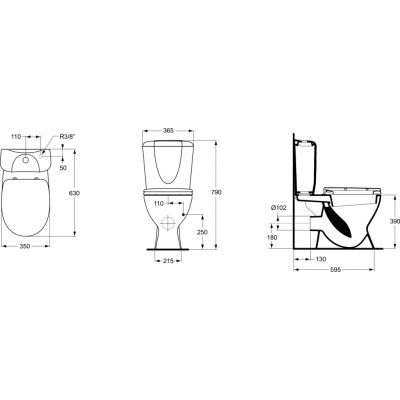 Ideal Standard Ecco/Eurovit kompakt WC biały z deską sedesową W904201