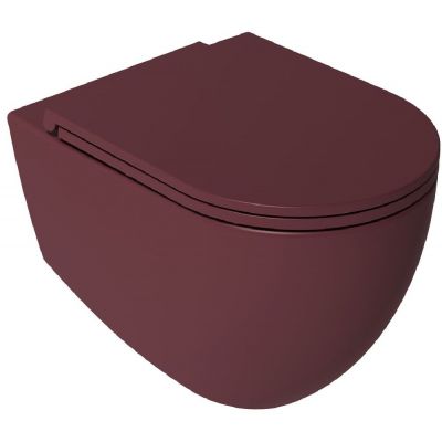 Isvea Infinity miska WC wisząca bez kołnierza czerwony mat 10NF02004-2R