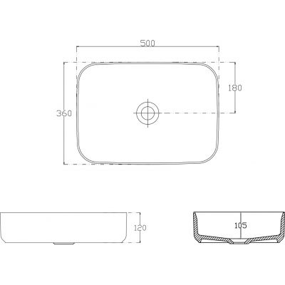 Isvea Infinity Rectangle umywalka 50x36 cm nablatowa prostokątna czarny mat 10NF65050-2N