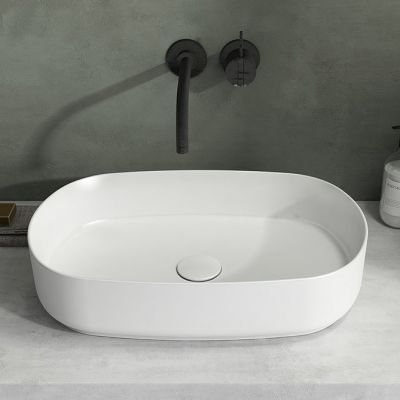 Isvea Infinity umywalka 55x36 cm owalna nablatowa biała 10NF65055-2L