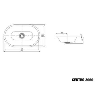 Kaldewei Centro umywalka 91x38 cm owalna podblatowa biała 903306003711