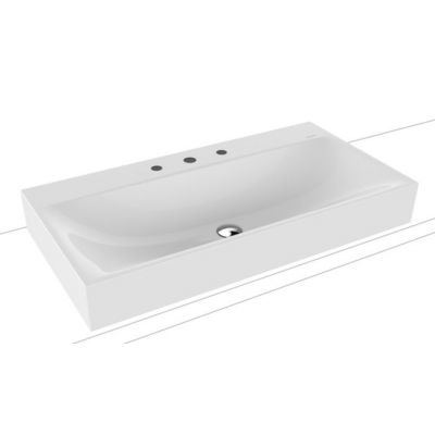 Kaldewei Silenio umywalka 90x46 cm nablatowa prostokątna model 3043 biała 904206273001