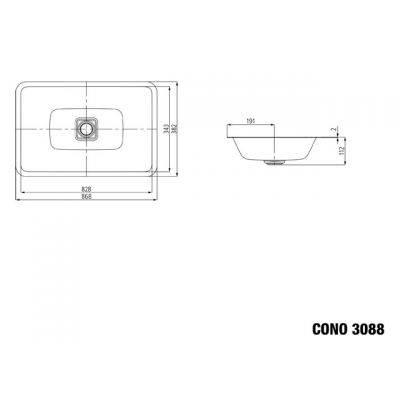 Kaldewei Cono umywalka 87x38 cm podblatowa prostokątna model 3088 biała 902406003001