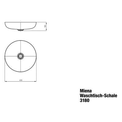 Kaldewei Miena umywalka 45x45 cm okrągła nablatowa biała 909306003001