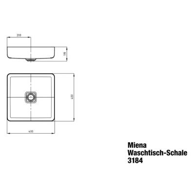 Kaldewei Miena umywalka nablatowa 40 cm kwadratowa model 3184 stalowa biała 909506003001