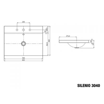 Kaldewei Silenio umywalka 60x46 cm nablatowa prostokątna model 3040 biała 903906273001