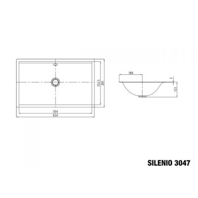 Kaldewei Silenio umywalka 63x39 cm podblatowa prostokątna model 3047 biała 906006003001