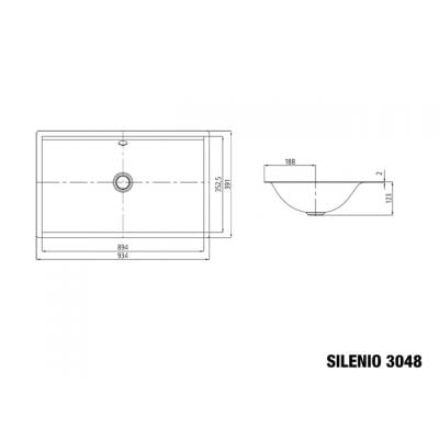 Kaldewei Silenio umywalka 93x39 cm podblatowa model 3048 biała 906106003001