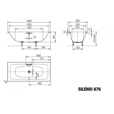 Kaldewei Silenio wanna prostokątna 180x80 cm model 676 biała 267600010001