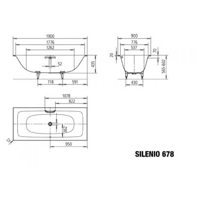 Kaldewei Silenio wanna prostokątna 190x90 cm model 678 biała 267800010001