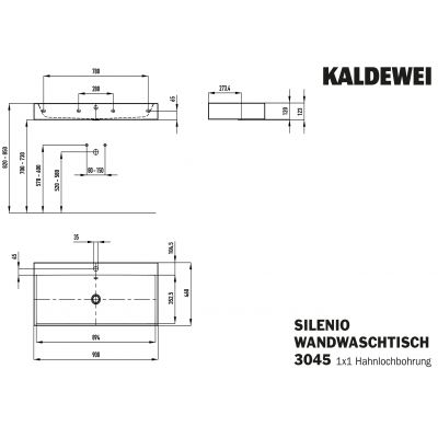 Kaldewei Silenio umywalka 90x46 cm ścienna prostokątna model 3045 biała 904406013001