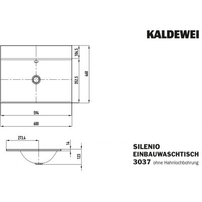Kaldewei Silenio umywalka 60x46 cm wpuszczana prostokątna model 3037 biała 907706313001