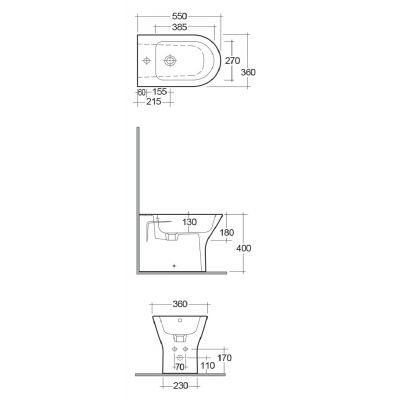 Kludi Resa R bidet stojący czarny 23BIB0239
