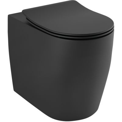 Kludi Resa R miska WC stojąca bez kołnierza ze spłukiwaniem wirowym czarny mat 23WCB0439