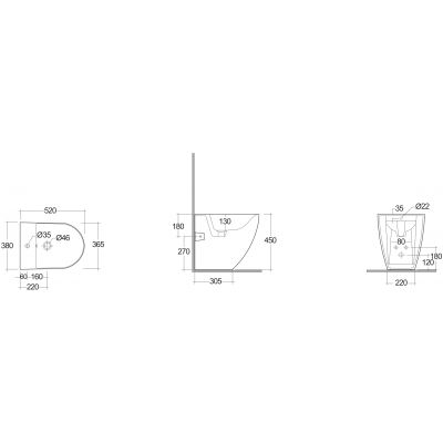 Kludi Resa D bidet stojący biały 24BIB0143