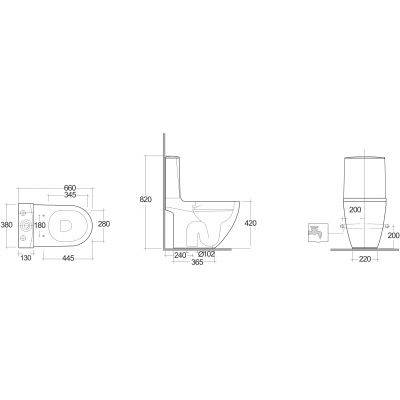Kludi Resa D miska kompakt WC ze spłukiwaniem wirowym biały 24WCB0643