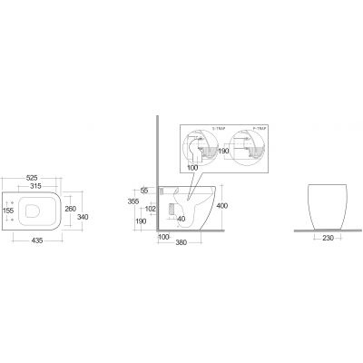 Kludi Resa C miska WC stojąca bez kołnierza ze spłukiwaniem wirowym biały połysk 28WCB0443