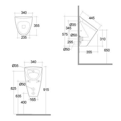 Kludi Ivo pisuar wiszący biały połysk 29UB0243