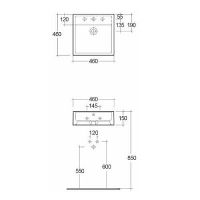 Kludi Resa umywalka 46x46 cm kwadratowa wpuszczana biała 57W0143