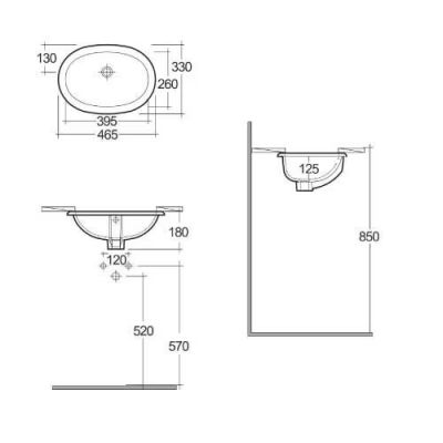 Kludi Resa umywalka 39,5x26 cm owalna podblatowa biała 59W0143
