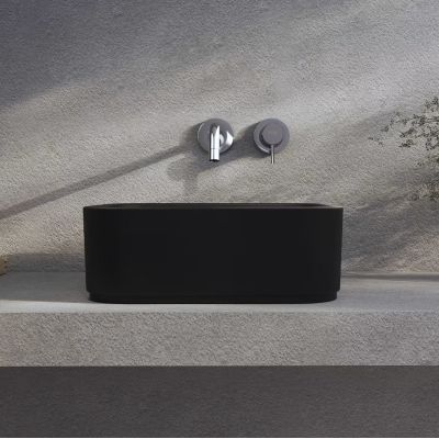 Kronenbach Cube Black Edition umywalka 38,5x38,5 cm kwadratowa nablatowa czarny mat KB144380BK