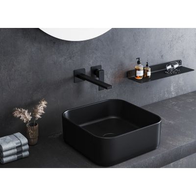 Kronenbach Cube Black Edition umywalka 38,5x38,5 cm kwadratowa nablatowa czarny mat KB144380BK