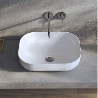 Kronenbach Cube umywalka 50x40 cm prostokątna nablatowa biała KB144400CU