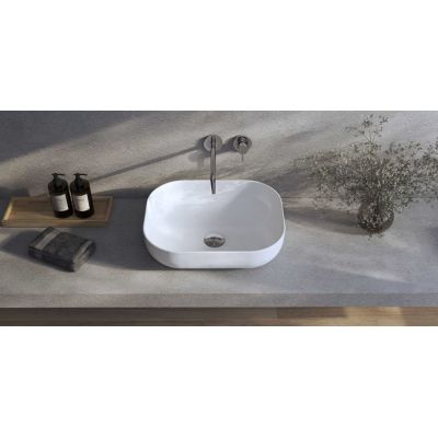 Kronenbach Cube umywalka 50x40 cm prostokątna nablatowa biała KB144400CU