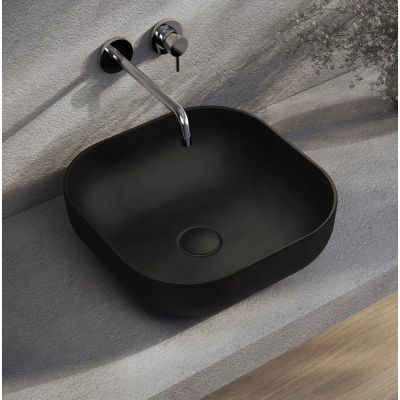 Kronenbach Cube Black Edition umywalka 42x42 cm kwadratowa nablatowa czarny mat KB144500BK