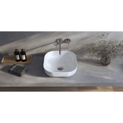 Kronenbach Cube umywalka 42x42 cm kwadratowa nablatowa biała KB144500CU