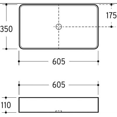 Kronenbach Cube umywalka 60,5x35 cm prostokątna nablatowa biała KB144630CU