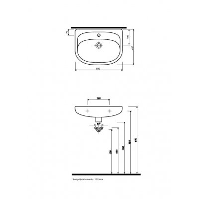 Umywalka 60 cm Koło Nova 21160
