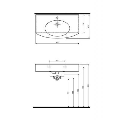 Umywalka 87 cm Koło Caprice 2132-000