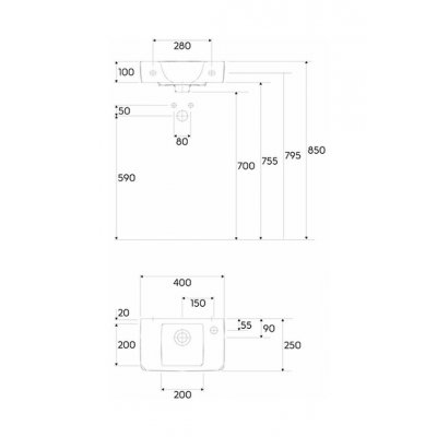 Keramag Renova Nr 1 Plan umywalka 40 cm wisząca  272140-000