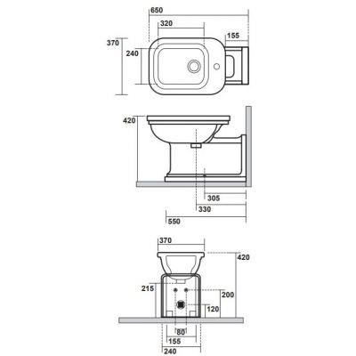 Kerasan Waldorf bidet stojący biały 4120K1