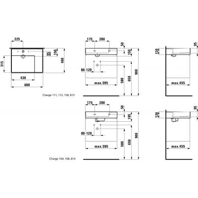 Laufen Kartell umywalka 60x46 cm ścienna prostokątna biała H8103340001121