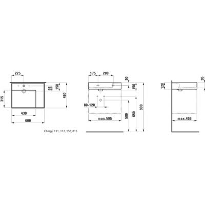 Laufen Kartell umywalka 60x46 cm ścienna prostokątna biała H8103344001111