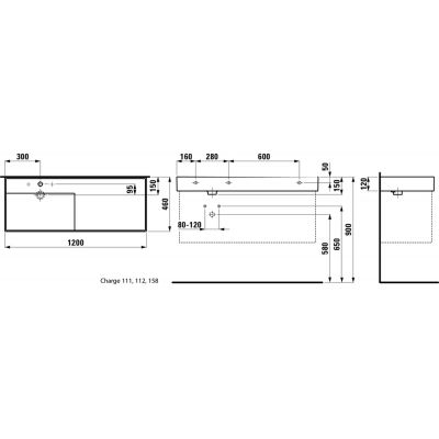 Laufen Kartell umywalka 120x46 cm prostokątna biała H8133320001121